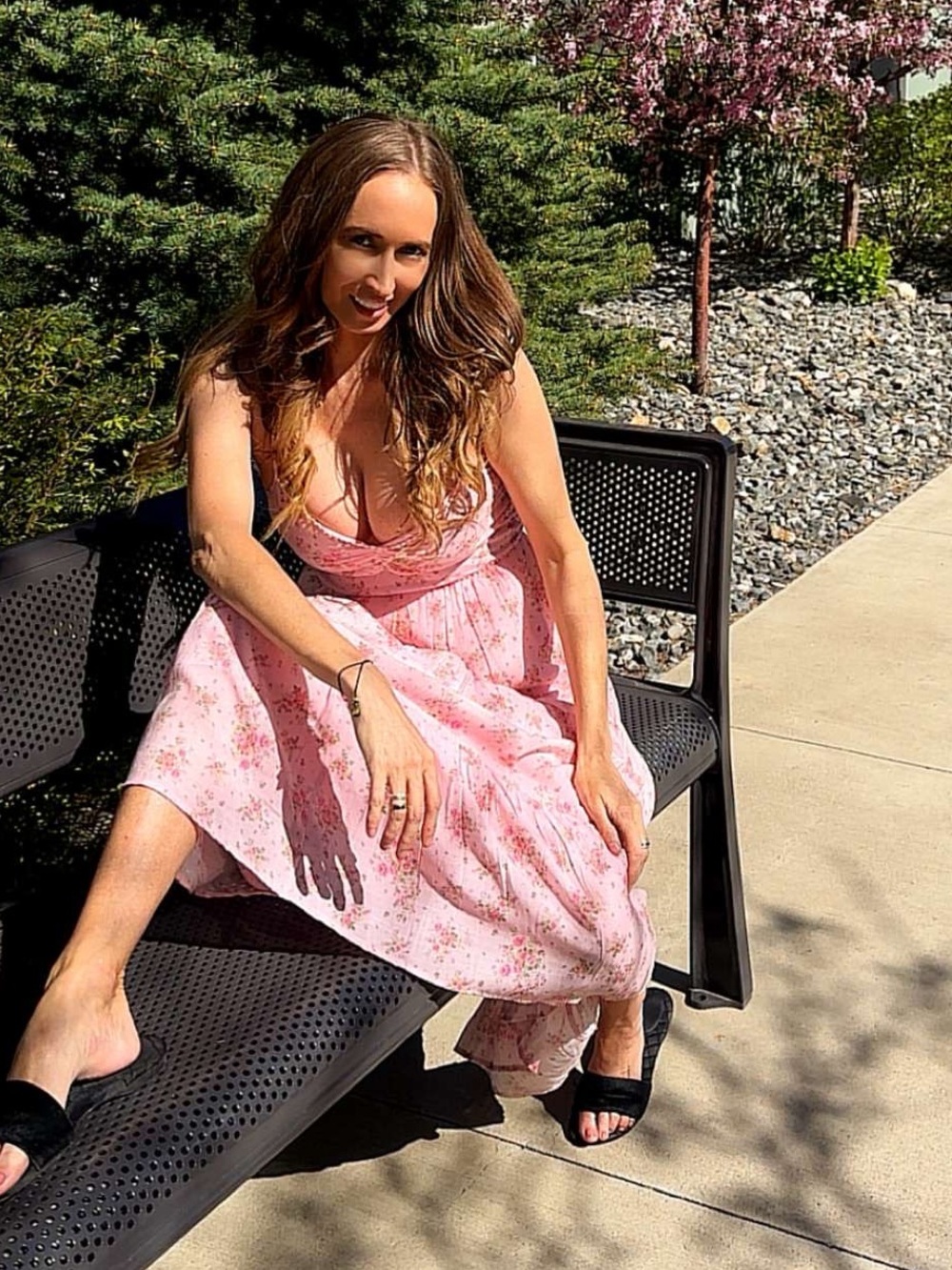 Trixxi Pink Floral Sundress S EUC